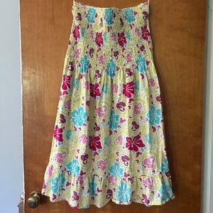 Disney World Resort Dress Smocked‎ Floral Hawaiian One Size Youth Womens Petite